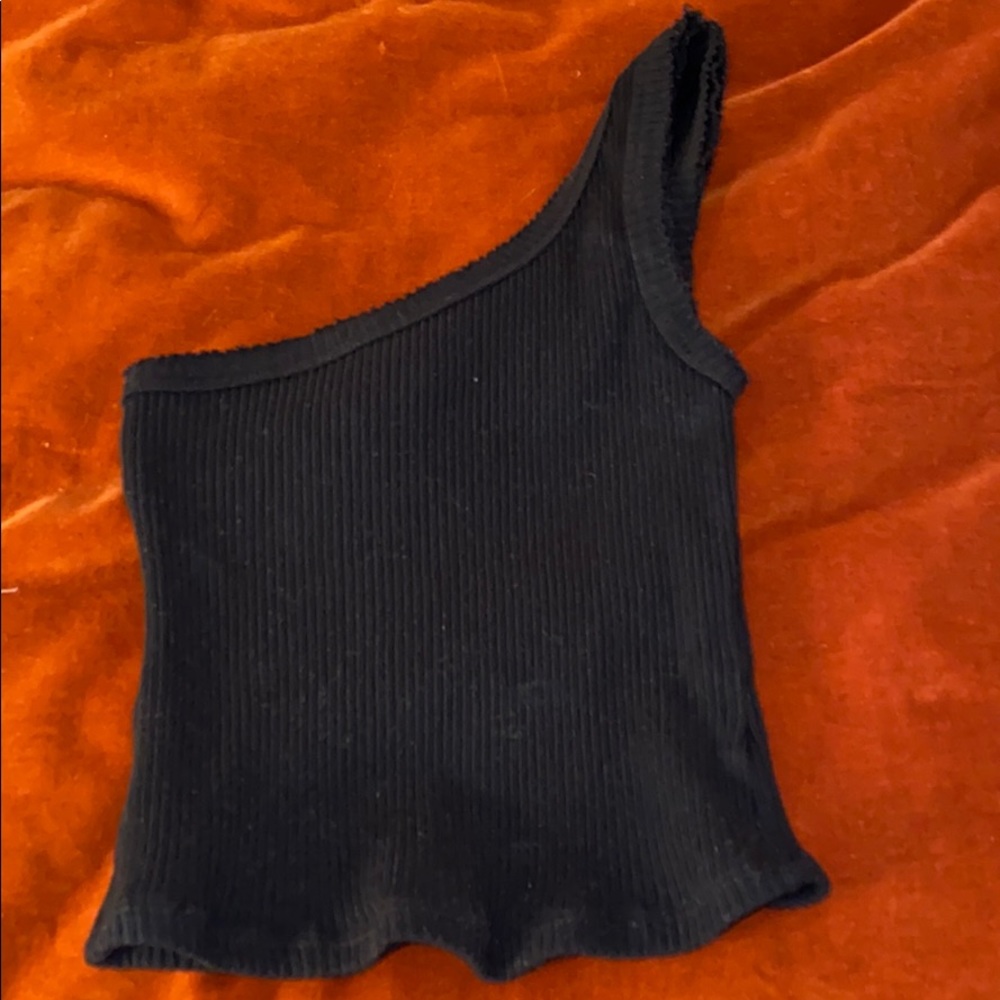 Urban outfitters one shoulder black top